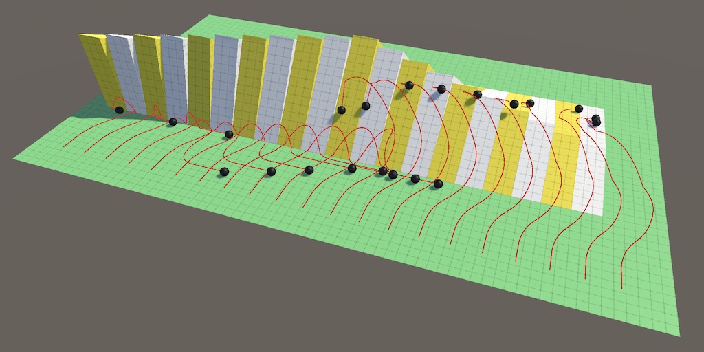 An algorithm that shapes objects to cause them to roll down ramps following  a desired path